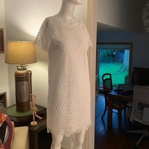 Madewell White 100% polyester dress